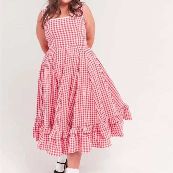 Jessakae Daze Dress Red Gingham 3X - Picture 2 of 3